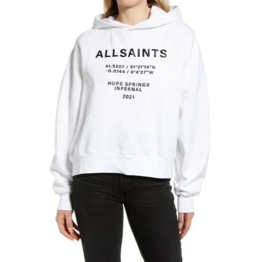 ALLSAINTS Coordinates Talie Hoodie Optic White Sweatshirt